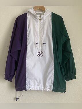 Vintage Adidas color-block pullover windbreaker jacket, S